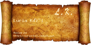 Luria Kál névjegykártya